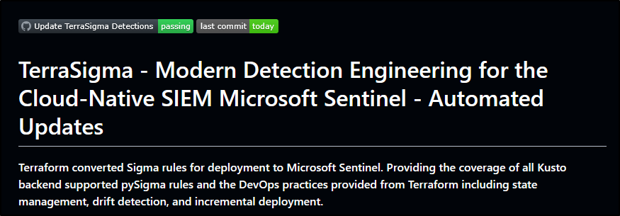 TerraSigma README Pipeline Tracking